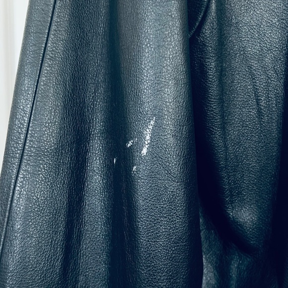 WINLIT New York Size Medium Black Leather Trench Coat Mob Wife Matrix 80s VGC - Picture 10 of 14